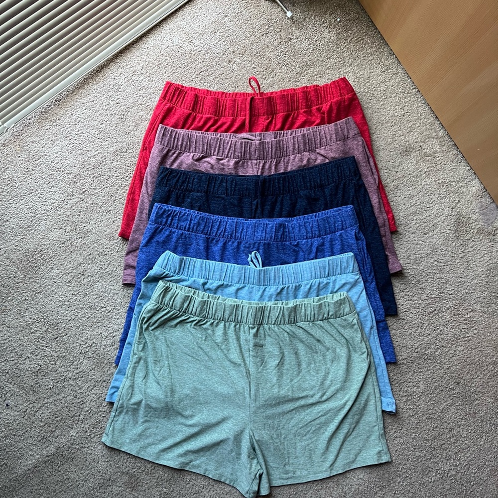 Outdoor Voices Plus Cloudknit Shorts Bundle Red Mauve Blue Sage Green XXL XXXL